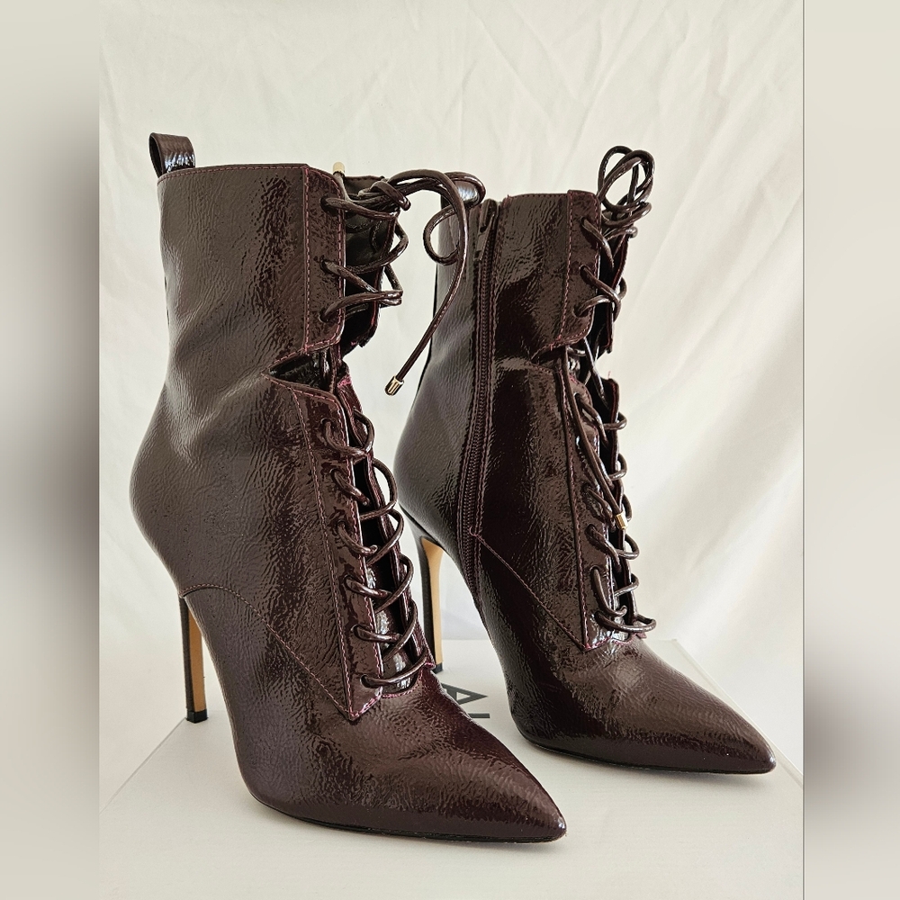 Aldo Dark Burgundy Lace-Up Boots